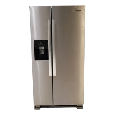 33 in. Wide Fingerprint-Resistant Stainless Steel Whirlpool 21.4 cu. ft. Side by Side Refrigerator with In Door Ice and Water Dispenser - Scratch & Dent - Moderate