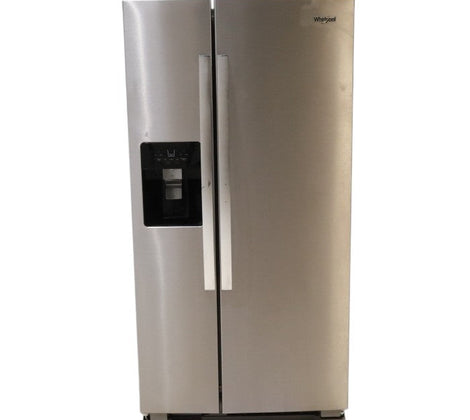 33 in. Wide Fingerprint-Resistant Stainless Steel Whirlpool 21.4 cu. ft. Side by Side Refrigerator with In Door Ice and Water Dispenser - Scratch & Dent - Moderate