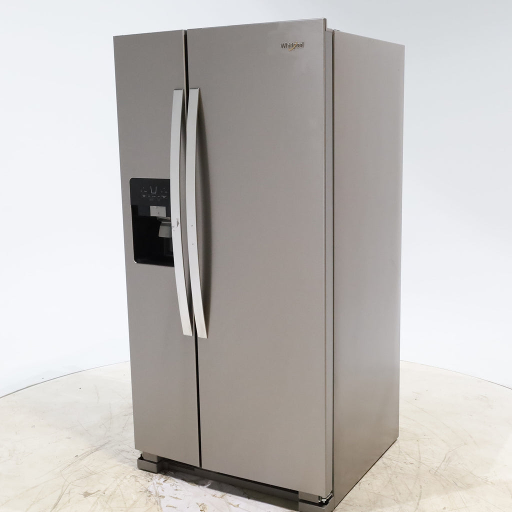33 in. Wide Fingerprint-Resistant Stainless Steel Whirlpool 21.4 cu. ft. Side by Side Refrigerator with In Door Ice and Water Dispenser - Scratch & Dent - Moderate