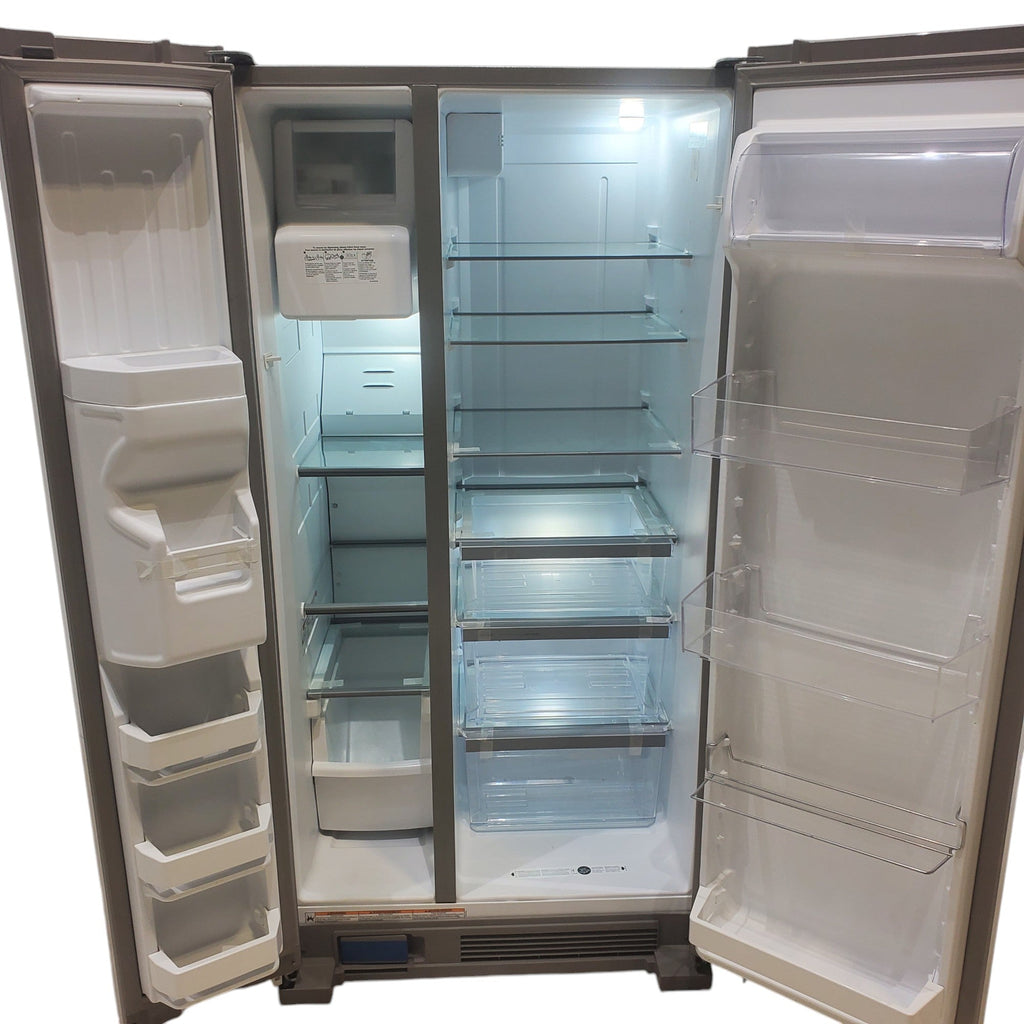 33 in. Wide Fingerprint-Resistant Stainless Steel Whirlpool 21.4 cu. ft. Side by Side Refrigerator with In Door Ice and Water Dispenser - Scratch & Dent - Moderate