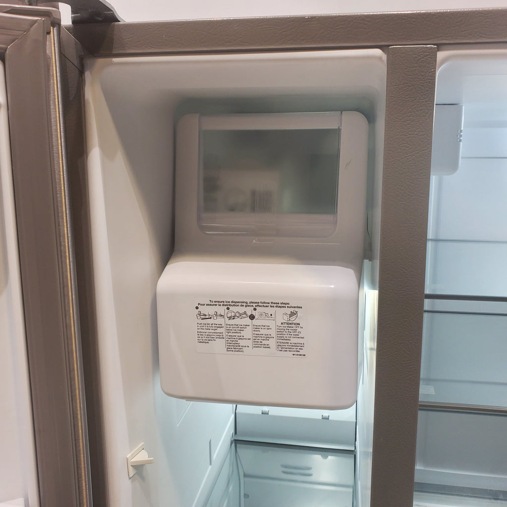 33 in. Wide Fingerprint-Resistant Stainless Steel Whirlpool 21.4 cu. ft. Side by Side Refrigerator with In Door Ice and Water Dispenser - Scratch & Dent - Moderate