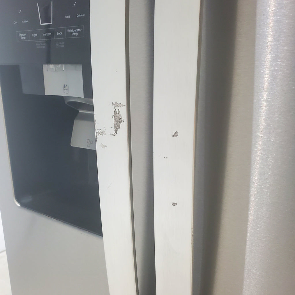 33 in. Wide Fingerprint-Resistant Stainless Steel Whirlpool 21.4 cu. ft. Side by Side Refrigerator with In Door Ice and Water Dispenser - Scratch & Dent - Moderate