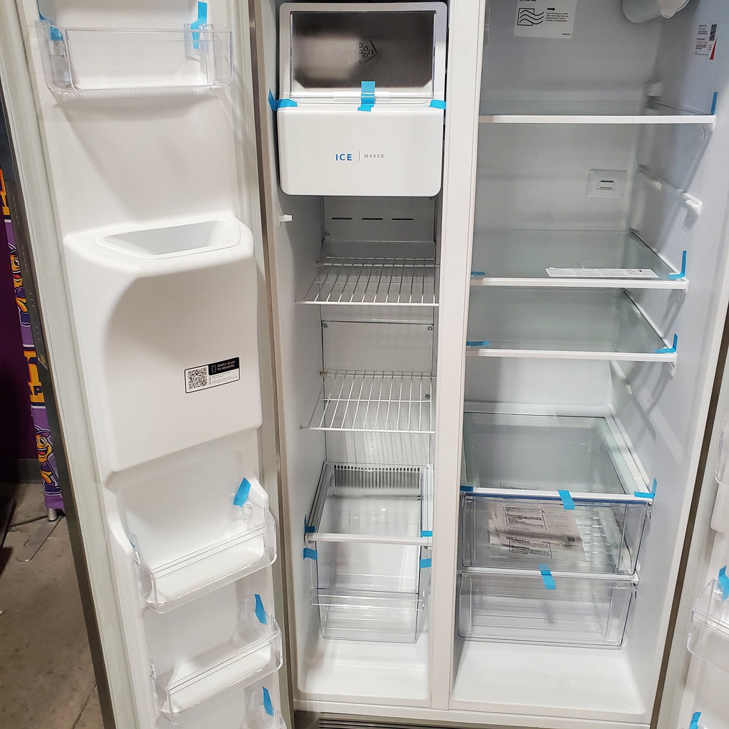 Frigidaire 25.6 cu. ft. ENERGY STAR Side by Side Refrigerator with Exterior Water and Ice Dispenser in Stainless Steel 4SD460 - FRSS2623AS - Scratch & Dent (Moderate)