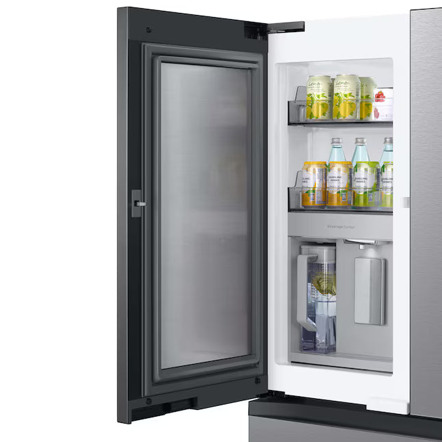 Samsung 29 cu. ft. Bespoke 4-Door French Door Refrigerator with Beverage Center™ in Stainless Steel 5SD198 - RF29BB8600QL - Scratch & Dent (Minor)