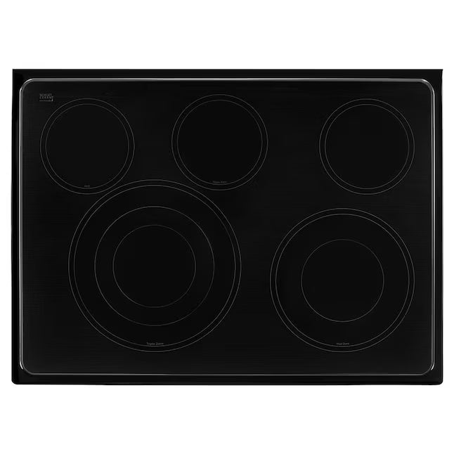 Whirlpool Fingerprint Resistant Stainless Steel Glass Top 30 In. 5 Burner Electric 6.4 Cu. Ft. Freestanding Range with True Convection Cooking 1CR02164 - WFE770H0FZ - Certified Refurbished
