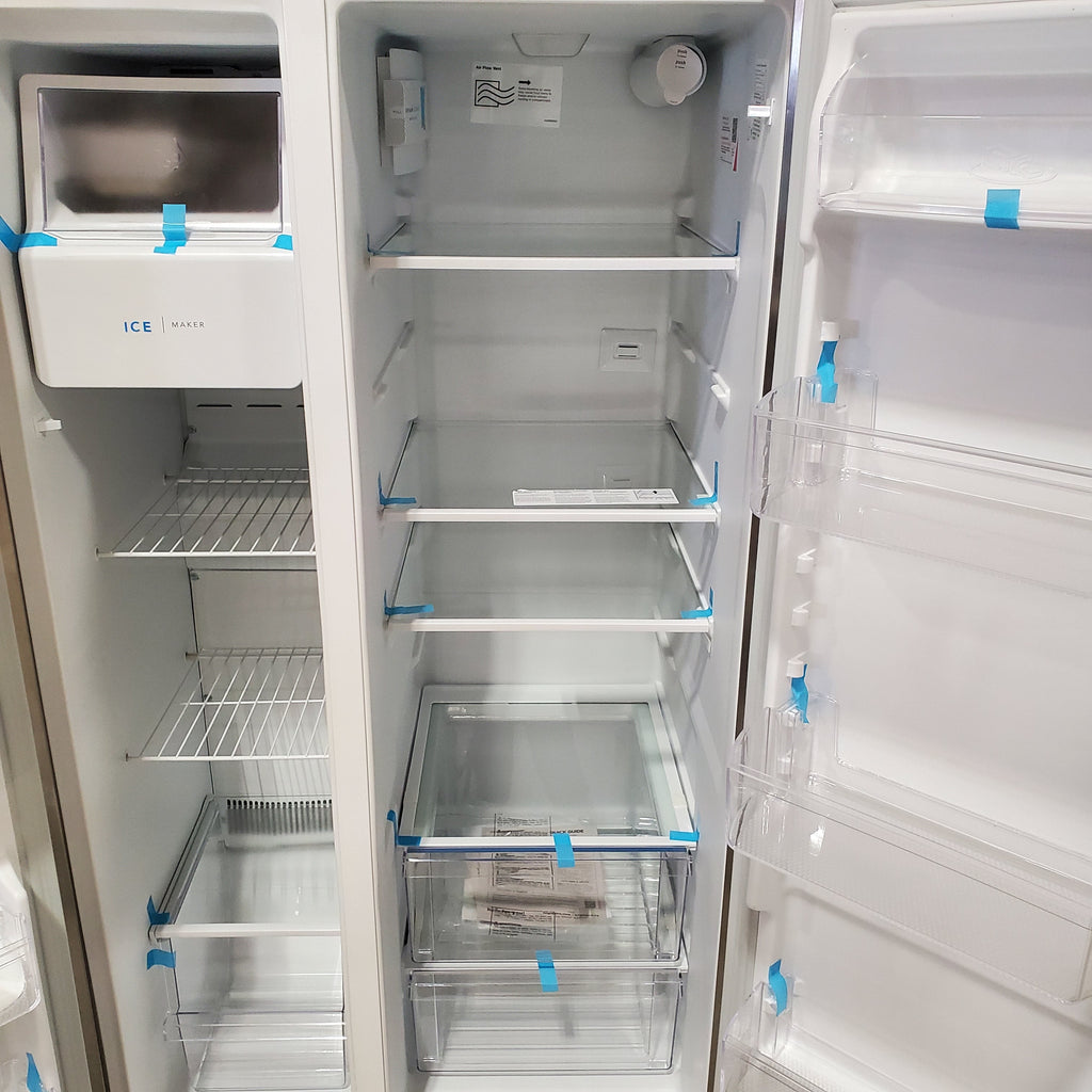 Frigidaire 25.6 cu. ft. ENERGY STAR Side by Side Refrigerator with Exterior Water and Ice Dispenser in Stainless Steel 4SD460 - FRSS2623AS - Scratch & Dent (Moderate)