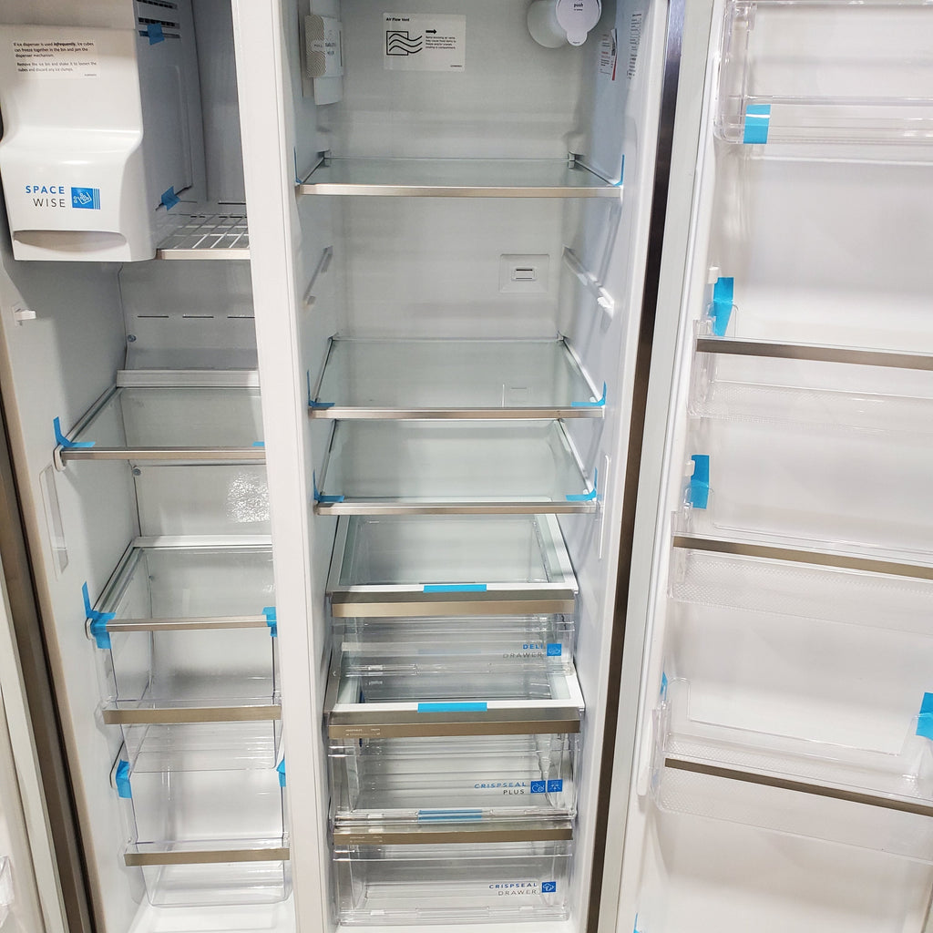 Frigidaire 22.3-cu ft Counter-depth Side-by-Side Refrigerator with Ice Maker (Fingerprint Resistant Stainless Steel) ENERGY STAR 4SD455 - GRSC2352AF - Scratch & Dent (Minor)