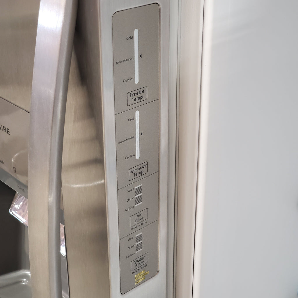 Frigidaire 25.6 cu. ft. ENERGY STAR Side by Side Refrigerator with Exterior Water and Ice Dispenser in Stainless Steel 4SD460 - FRSS2623AS - Scratch & Dent (Moderate)