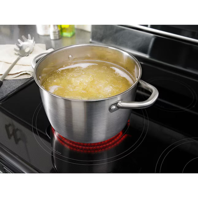 Whirlpool Fingerprint Resistant Stainless Steel Glass Top 30 In. 5 Burner Electric 6.4 Cu. Ft. Freestanding Range with True Convection Cooking 1CR02164 - WFE770H0FZ - Certified Refurbished