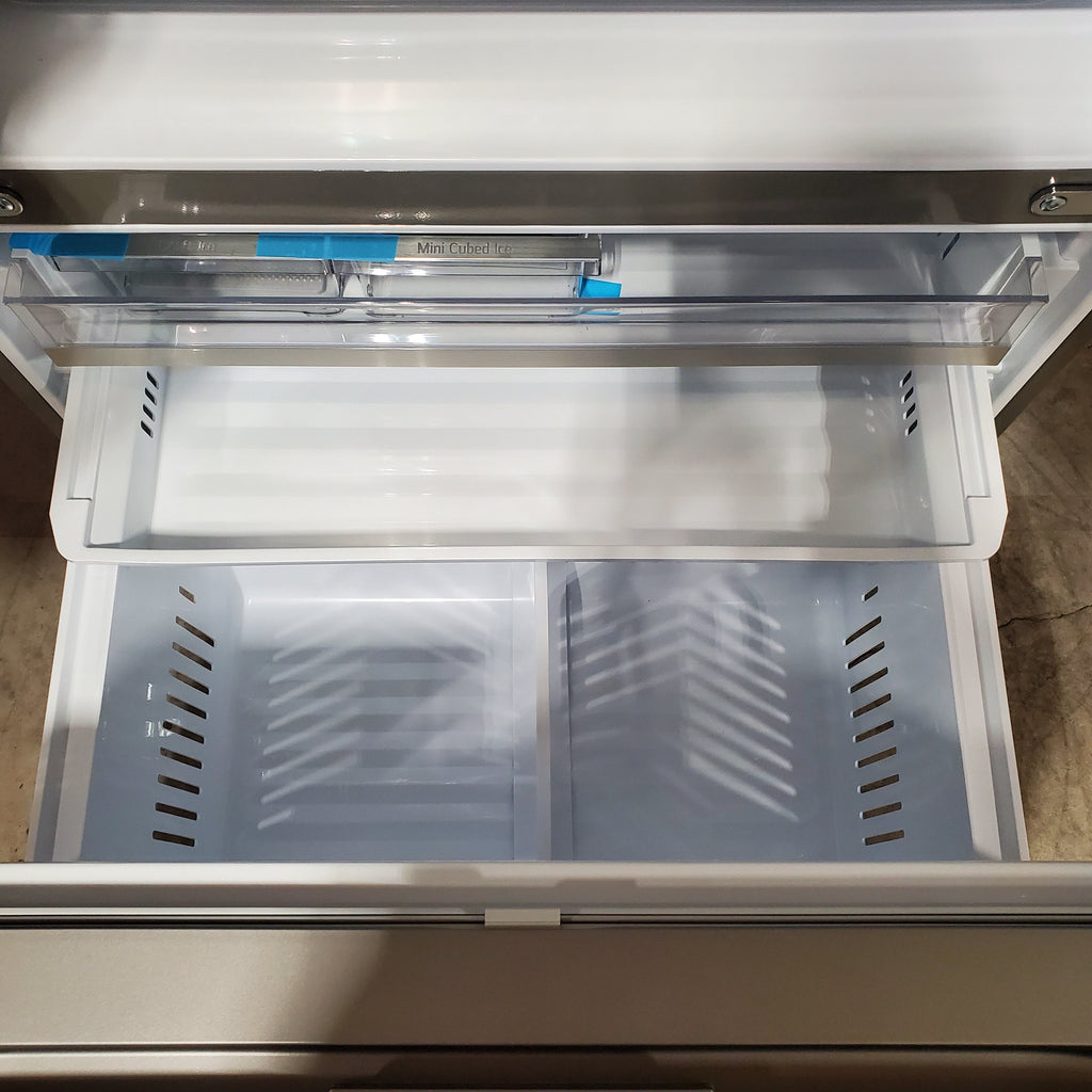 LG 26 cu. ft. Counter-Depth French Door Refrigerator in Stainless Steel with Mirror InstaView™ 8SD051 - LRYKC2606S - Open Box