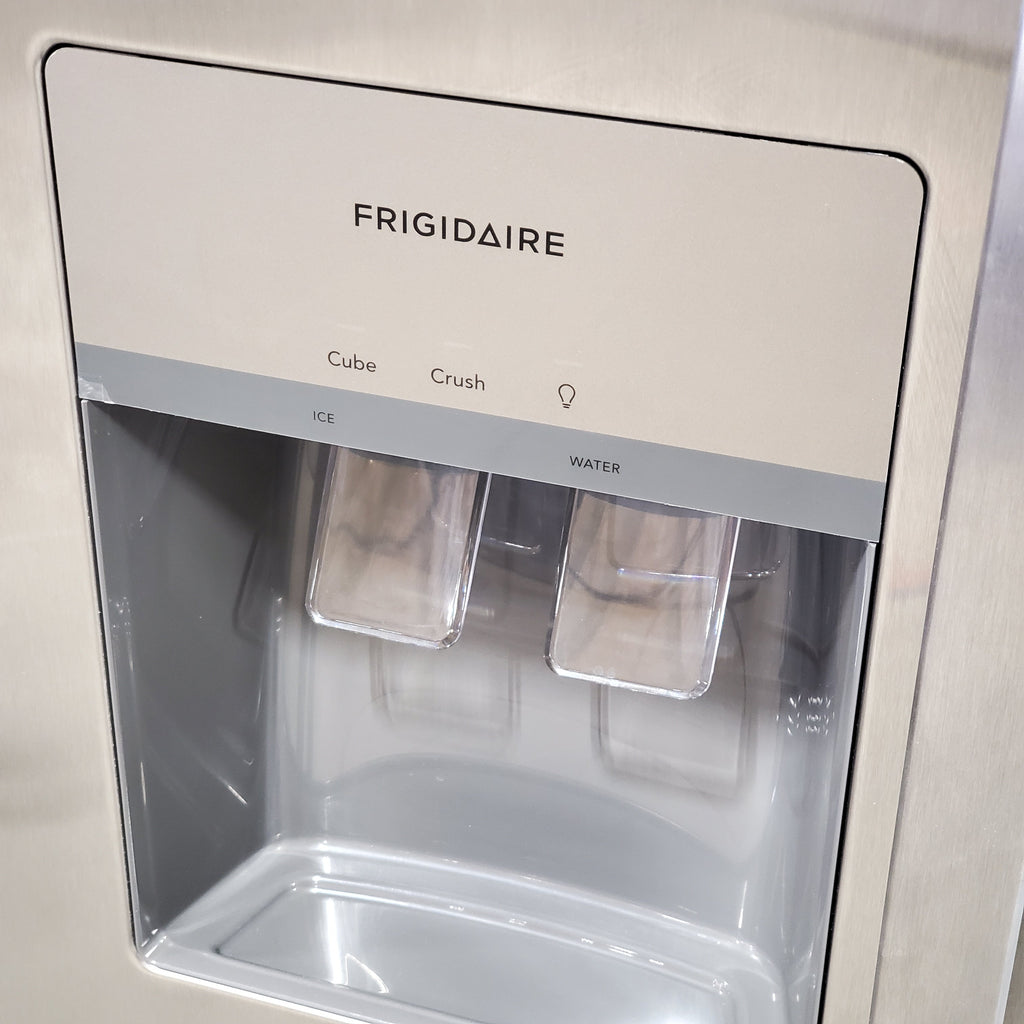 Frigidaire 25.6 cu. ft. ENERGY STAR Side by Side Refrigerator with Exterior Water and Ice Dispenser in Stainless Steel 4SD460 - FRSS2623AS - Scratch & Dent (Moderate)