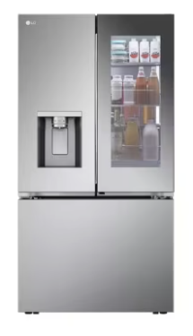 LG 26 cu. ft. Counter-Depth French Door Refrigerator in Stainless Steel with Mirror InstaView™ 8SD051 - LRYKC2606S - Open Box