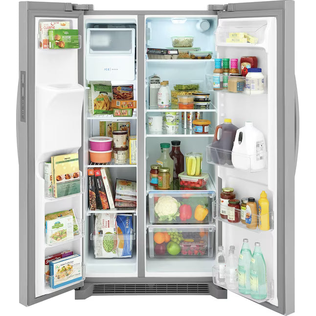 Frigidaire 25.6 cu. ft. ENERGY STAR Side by Side Refrigerator with Exterior Water and Ice Dispenser in Stainless Steel 4SD460 - FRSS2623AS - Scratch & Dent (Moderate)