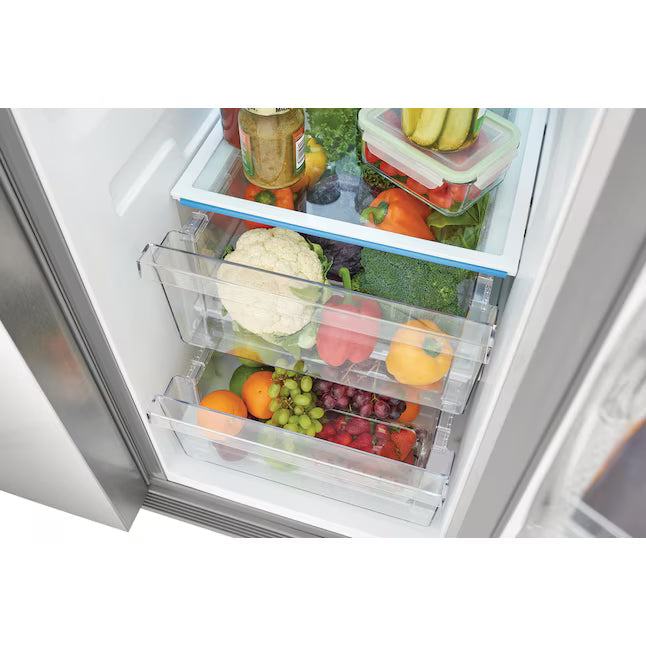 Frigidaire 25.6 cu. ft. ENERGY STAR Side by Side Refrigerator with Exterior Water and Ice Dispenser in Stainless Steel 4SD460 - FRSS2623AS - Scratch & Dent (Moderate)