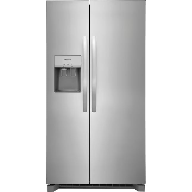 Frigidaire 25.6 cu. ft. ENERGY STAR Side by Side Refrigerator with Exterior Water and Ice Dispenser in Stainless Steel 4SD460 - FRSS2623AS - Scratch & Dent (Moderate)