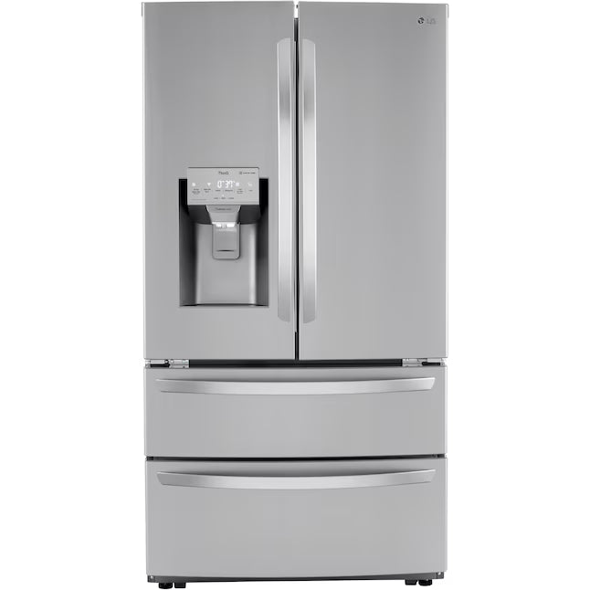 LG 27.8-cu ft 4-Door French Door Refrigerator with Dual Ice Maker in Fingerprint Resistant Steel 3SD777 - LRMXS2806S - Scratch & Dent (Minor)