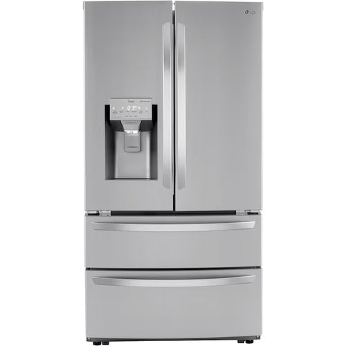 LG 27.8-cu ft 4-Door French Door Refrigerator with Dual Ice Maker in Fingerprint Resistant Steel 3SD777 - LRMXS2806S - Scratch & Dent (Minor)